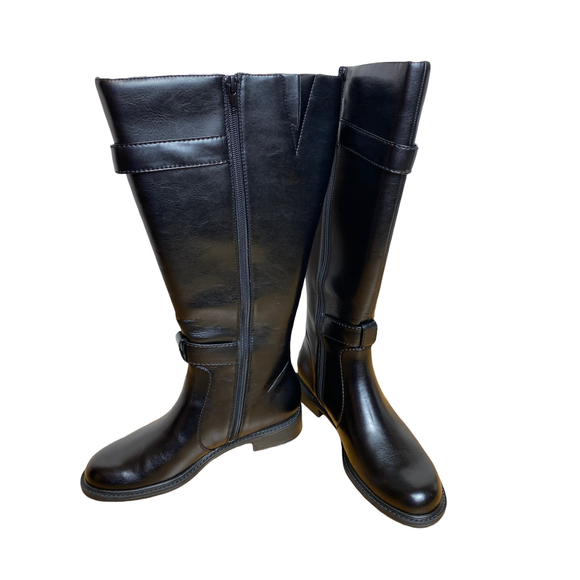 David Tate Mustang Wide Shaft Tall Black Boots 7 - Picture 2 of 11